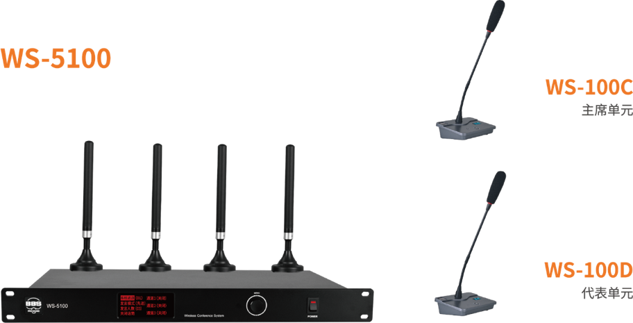 BBS商用話筒 WS-5100 1拖50無線會(huì)議話筒 無線會(huì)議麥克風(fēng) 單指向性話筒 電容式話筒